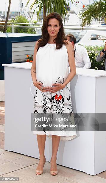 Angelina Jolie attends the "Kung Fu Panda" photocall during the 61st Cannes International Film Festival on May 15, 2008 in Cannes, France.