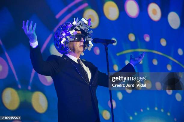 Neil Tennant of Pet Shop Boys performs on stage during Festival Cruilla Day 2 at Parc del Forum on July 8, 2017 in Barcelona, Spain.