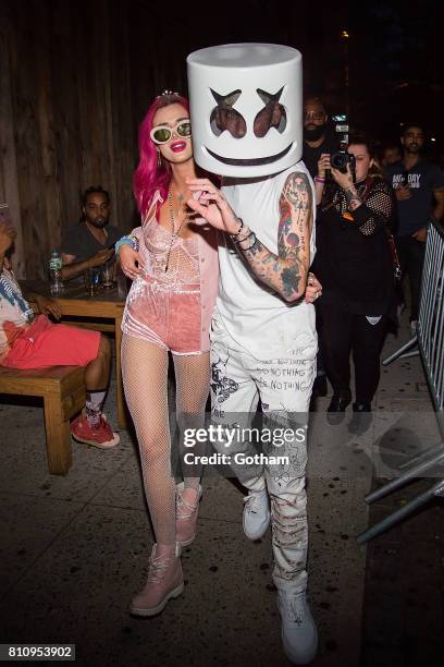 Actress Bella Thorne and musician Blackbear are seen in Irving Plaza on July 8, 2017 in New York City.