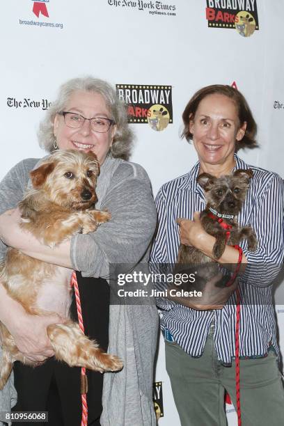 Jayne Houdyshell and Laurie Metcalf attend Broadway Barks Announces Mary Tyler Moore Award at Shubert Alley on July 8, 2017 in New York City.