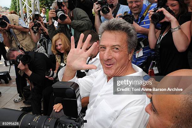 Actor Dustin Hoffman joins the media during the "Kung Fu Panda" photocall at the Palais des Festivals during the 61st Cannes International Film...