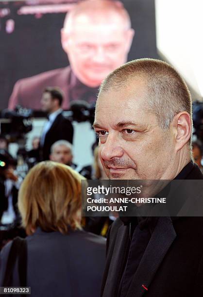 French director Jean-Pierre Jeunet arrives to attend the screening of US directors John Stevenson and Mark Osborne's animated film 'Kung Fu Panda' at...