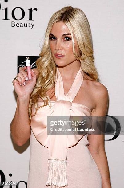 Socialite and Dior Beauty Ambassador Tinsley Mortimer unveils Diors new "Tinsley Pink" Gloss lip gloss at Saks Fifth Avenue on May 15, 2008 in New...