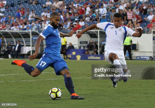 Martinique forward Kevin Parsemain scored the eventual game-winning goal over Nicaragua during the CONCACAF Gold Cup Group B match on July 08, 2017...