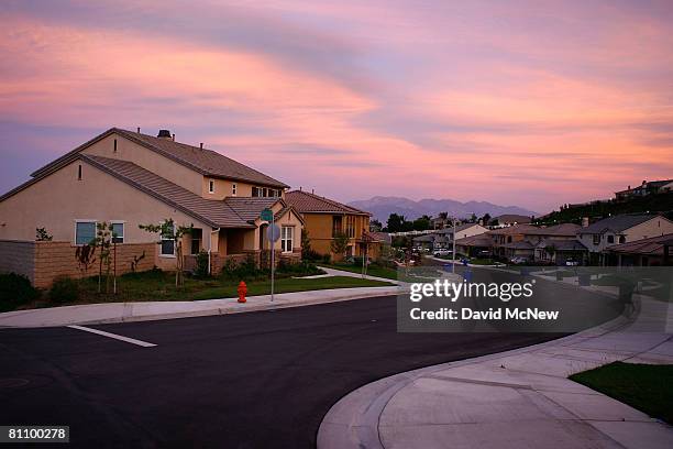 Recently built homes are seen in suburban neighborhoods on top of the San Andreas Rift Zone, the system of depressions in the ground between the...