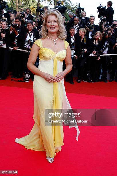 Television personality Mary Hart arrives at the Kung Fu Panda Premiere at the Palais des Festivals during the 61st International Cannes Film Festival...