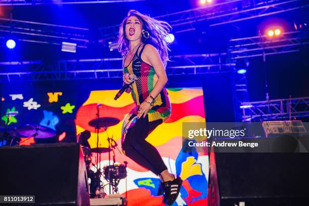 The Avalanches perform on the Heineken stage during day 3 of NOS Alive on July 8, 2017 in Lisbon, Portugal.