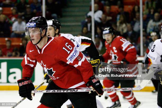 Jonathan Toews of Canada skates during the game against Germany at the IIHF World Ice Hockey Championship qualification round at the Halifax Metro...