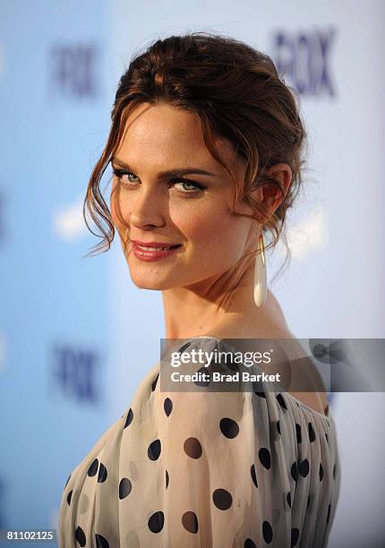 Actress Emily Deschanel attends the 2008 FOX Upfront at Wollman Rink in Central Park May 15, 2008 in New York City.