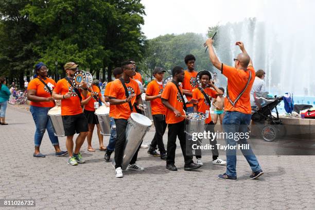 Harlem Samba performs during the 2017 Louis Armstrong's Wonderful World Festival at Flushing Meadows Corona Park on July 8, 2017 in New York City.