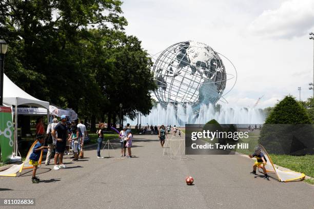 Atmosphere and activities for children and adults during the 2017 Louis Armstrong's Wonderful World Festival at Flushing Meadows Corona Park on July...