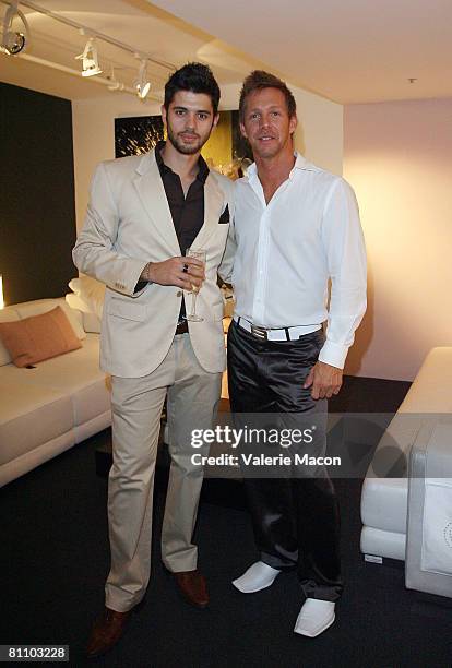 Designer Scott Allen and Fenci Casa Office Manager Yuri Xavier attend the Fendi Casa 2008 Guest Designer Series launch party on May 15, 2008 in West...