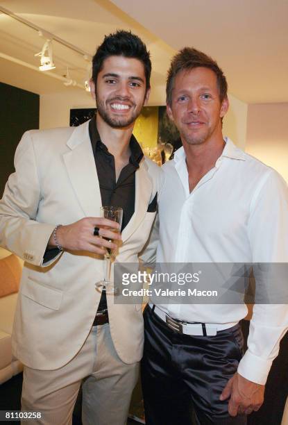 Designer Scott Allen and Fenci Casa Office Manager Yuri Xavier attend the Fendi Casa 2008 Guest Designer Series launch party on May 15, 2008 in West...
