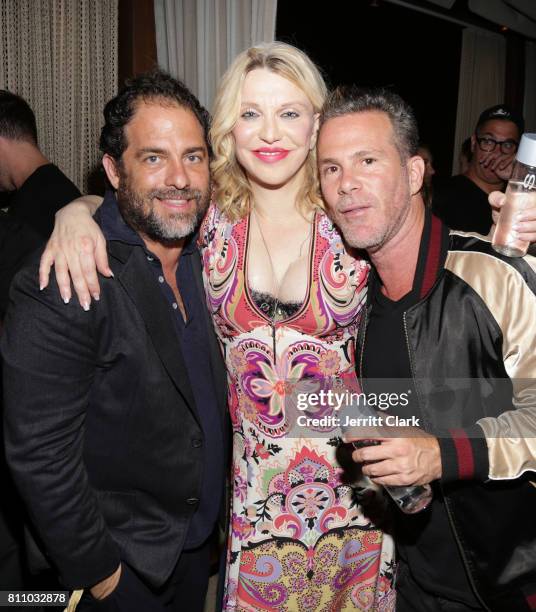 Brett Ratner, Courtney Love and Scott Lipps celebrate as Scott Lipps Unviels His New Company, Lipps, At The Highlight Room At DREAM Hollywood at...