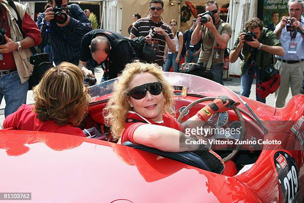 Italian Television Presenter Rossella Labate attends the Mille Miglia 2008 - 1000 Mile Historic Race car presentation held at Piazza della Loggia on...