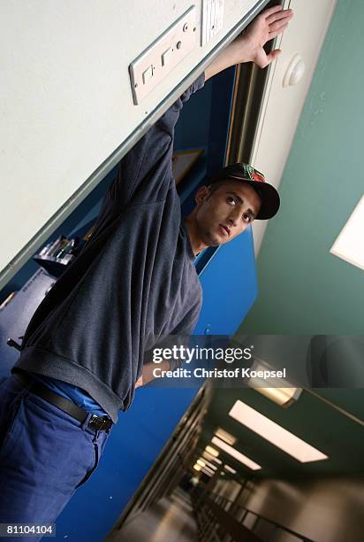 Prisoner Atif stands in front of his prison cell at the Iserlohn prison on May 15, 2008 in Iserlohn, Germany. The prison in North Rhine-Westphalia...