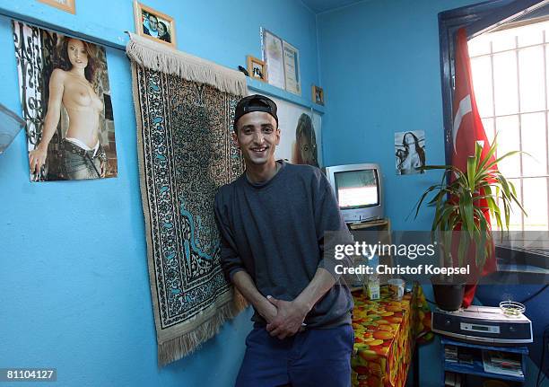 Prisoner Atif smiles in his prison cell at the Iserlohn prison on May 15, 2008 in Iserlohn, Germany. The prison in North Rhine-Westphalia inhabits...