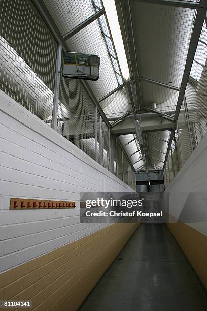 View of a corridor at the Iserlohn prison on May 15, 2008 in Iserlohn, Germany. The prison in North Rhine-Westphalia inhabits 292 sentenced young men...