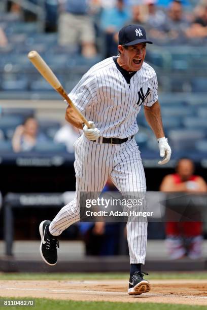 Former player Paul O'Neill of the New York Yankees takes part in the New York Yankees 71st Old Timers Day game before the Yankees play against the...