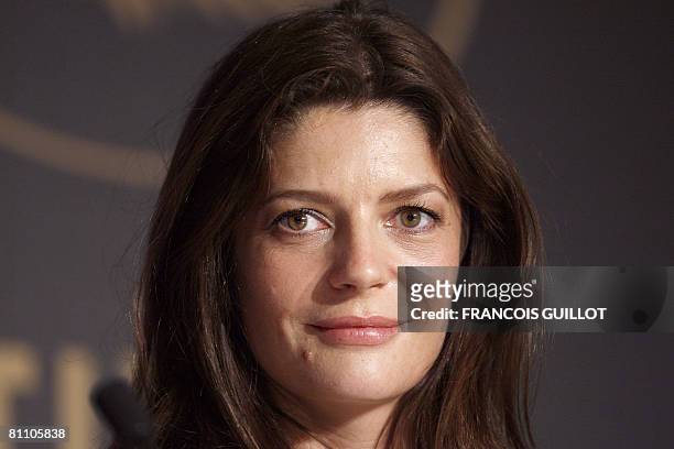 French actress Chiara Mastroianni listens to questions during a press conference after a photocall for her film 'A Christmas Tale' at the 61st...