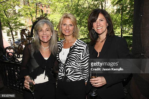 Bonnie Fuchs, Jill Kandell and Elaine Saladino attend the Hamptons Magazine & Darphin Summer Essentials Luncheon featuring Krug Champagne at The...