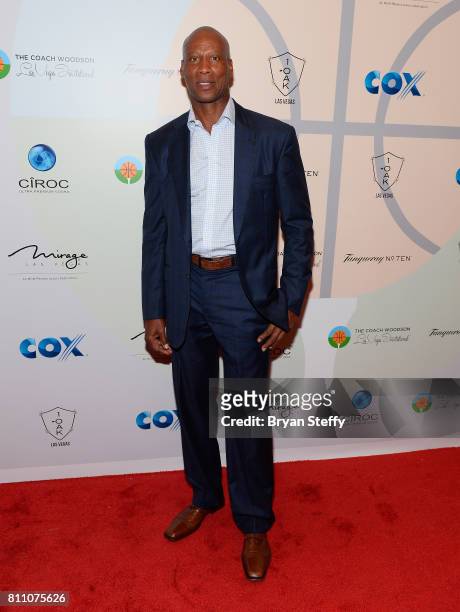 Former professional basketball player and coach Byron Scott arrives at the Coach Woodson Las Vegas Invitational red carpet and pairings gala at 1 OAK...