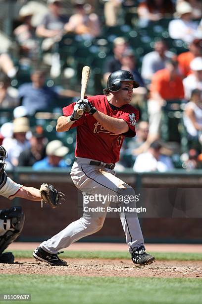 Lance Berkman of the Houston Astros bats during the game against the San Francisco Giants at AT&T Park in San Francisco, California on May 15, 2008....