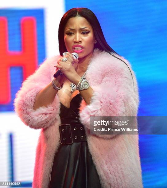 Nicki Minaj performs at the Hot 107.9 Birthday Bash at Philips Arena on June 17, 2017 in Atlanta, Georgia.