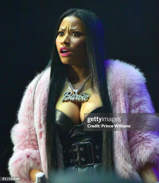 Nicki Minaj performs at the Hot 107.9 Birthday Bash at Philips Arena on June 17, 2017 in Atlanta, Georgia.