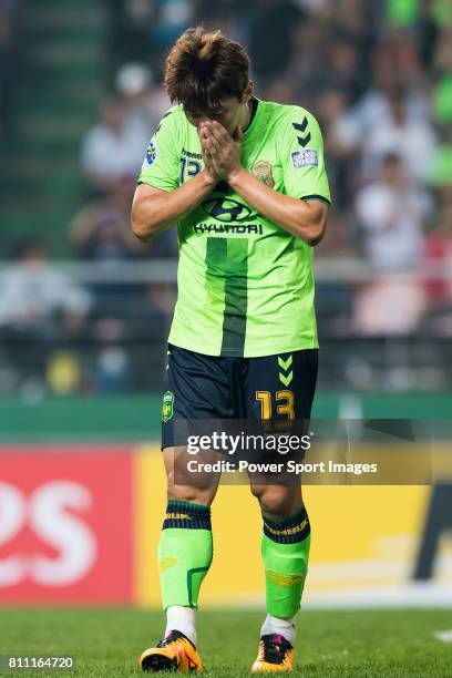 Jeonbuk Hyundai Motors FC midfielder Kim Bo Kyung reacts during the AFC Champions League 2016 Quarter Final 2nd leg between Jeonbuk Hyundai Motors FC...