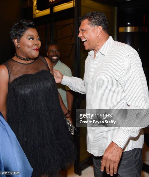 Wanda Durrant and former professional basketball player Reggie Theus attend the Coach Woodson Las Vegas Invitational red carpet and pairings gala at...