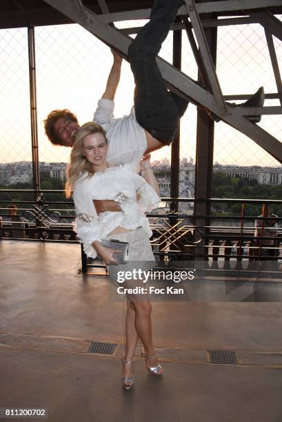 Julie Jardon and Igor Bogdanov attend the "Paris Appreciation Awards 2017" At The Eiffel Tower on July 8, 2017 in Paris, France.