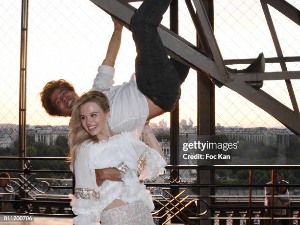 Julie Jardon and Igor Bogdanov attend the "Paris Appreciation Awards 2017" At The Eiffel Tower on July 8, 2017 in Paris, France.