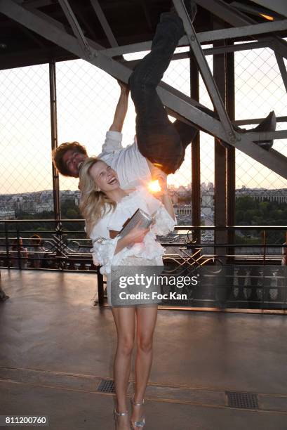 Julie Jardon and Igor Bogdanov attend the "Paris Appreciation Awards 2017" At The Eiffel Tower on July 8, 2017 in Paris, France.