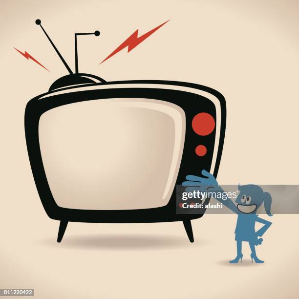 illustrazioni stock, clip art, cartoni animati e icone di tendenza di imprenditrice (conduttrice, donna, ragazza) che mostra programmi tv - presentatore di giochi televisivi