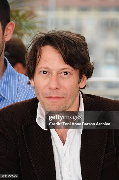 Actor Mathieu Amalric attends the Un Conte de Noel photocall at the Palais des Festivals during the 61st Cannes International Film Festival on May...