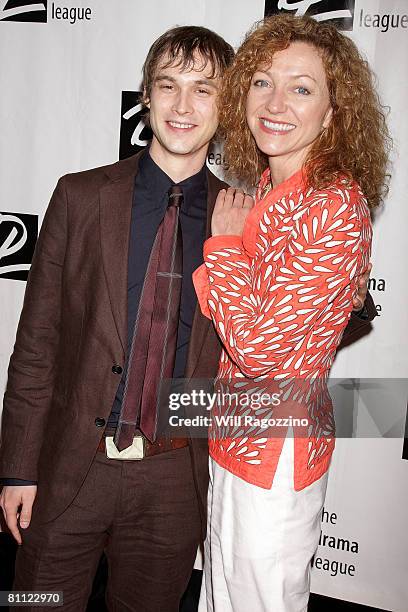 Actors Tobias Segal and Julie White attends the 74th Annual Drama League Awards Ceremony at the Marriott Marquis Hotel on May 16, 2008 in New York...