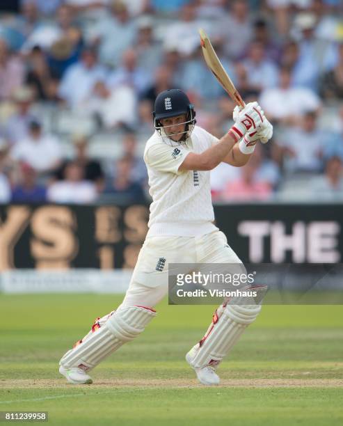 England Captain Joe Root batting during Day One of the 1st Investec Test Match between England and South Africa at Lord's Cricket Ground on July 6,...