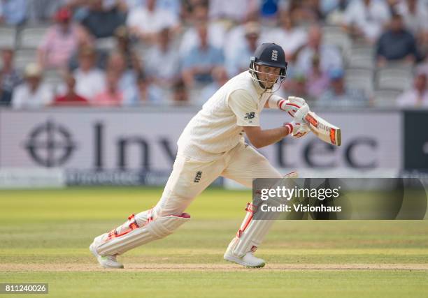 England Captain Joe Root batting during Day One of the 1st Investec Test Match between England and South Africa at Lord's Cricket Ground on July 6,...