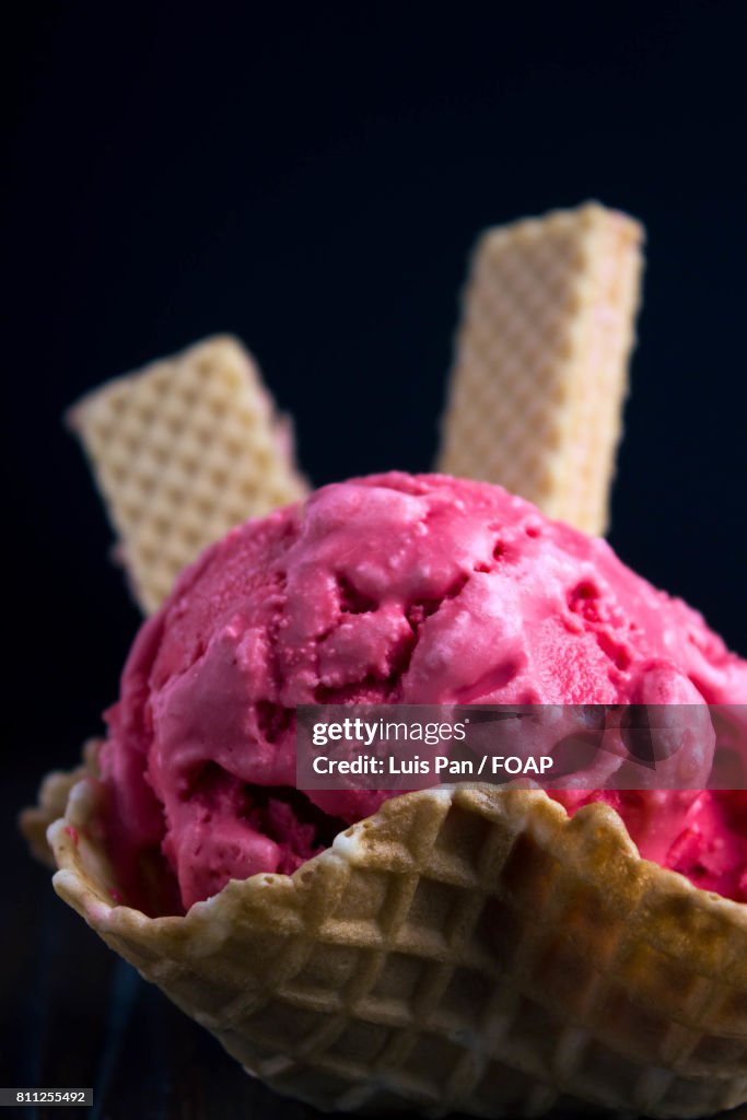 Delicious cherry ice cream