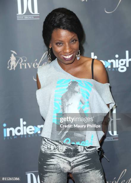 Actress Angelique Bates attends a VIP Screening of Exclusive Series "Raydemption hosted by Lookhu at "TCL Chinese 6 Theatre in Hollywood on July 8,...