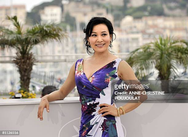 Chinese actress Joan Chen poses during a photocall for Chinese director Jia Zhang Ke's film '24 City' at the 61st Cannes International Film Festival...