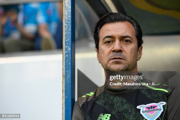 Head coach Massimo Ficcadenti of Sagan Tosu looks on prior to the J.League J1 match between Sagan Tosu and Kawasaki Frontale at Best Amenity Stadium...