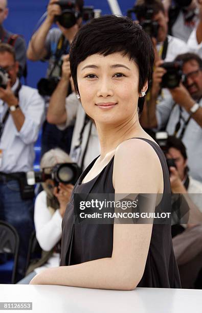 Chinese actress Zhao Tao poses during a photocall for Chinese director Jia Zhang Ke's film '24 City' at the 61st Cannes International Film Festival...