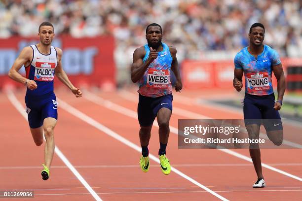 Ameer Webb of the United States wins the Mens 200m during the Muller Anniversary Games at London Stadium on July 9, 2017 in London, England.