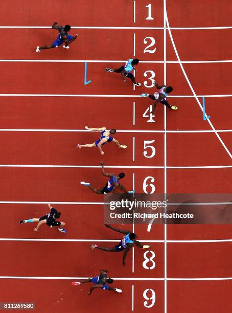 Ameer Webb of the United States wins the Mens 200m during the Muller Anniversary Games at London Stadium on July 9, 2017 in London, England.