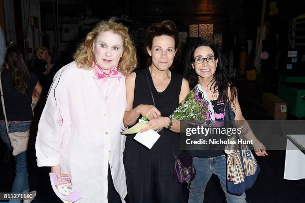 Actresses Celia Weston, Lily Taylor and Janeane Garofalo attend the 19th Annual Broadway Barks! at Shubert Alley on July 8, 2017 in New York City.