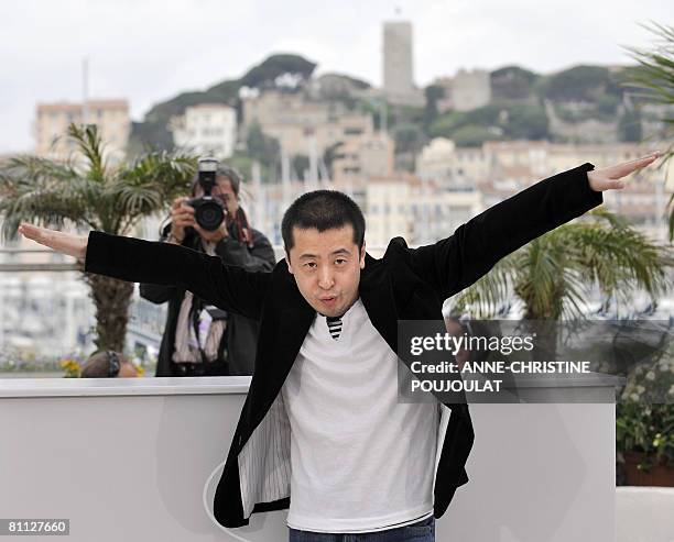 Chinese director Jia Zhang Ke poses during a photocall for his film '24 City' at the 61st Cannes International Film Festival on May 17, 2008 in...