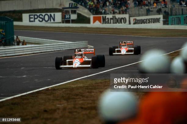 Alain Prost, Ayrton Senna, Grand Prix of Japan, Suzuka, 22 October 1988.