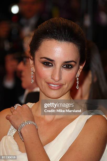 Penelope Cruz attends the "Vicky Christina Barcelona" Premiere at the Palais des Festivals during the 61st Cannes International Film Festival on May...